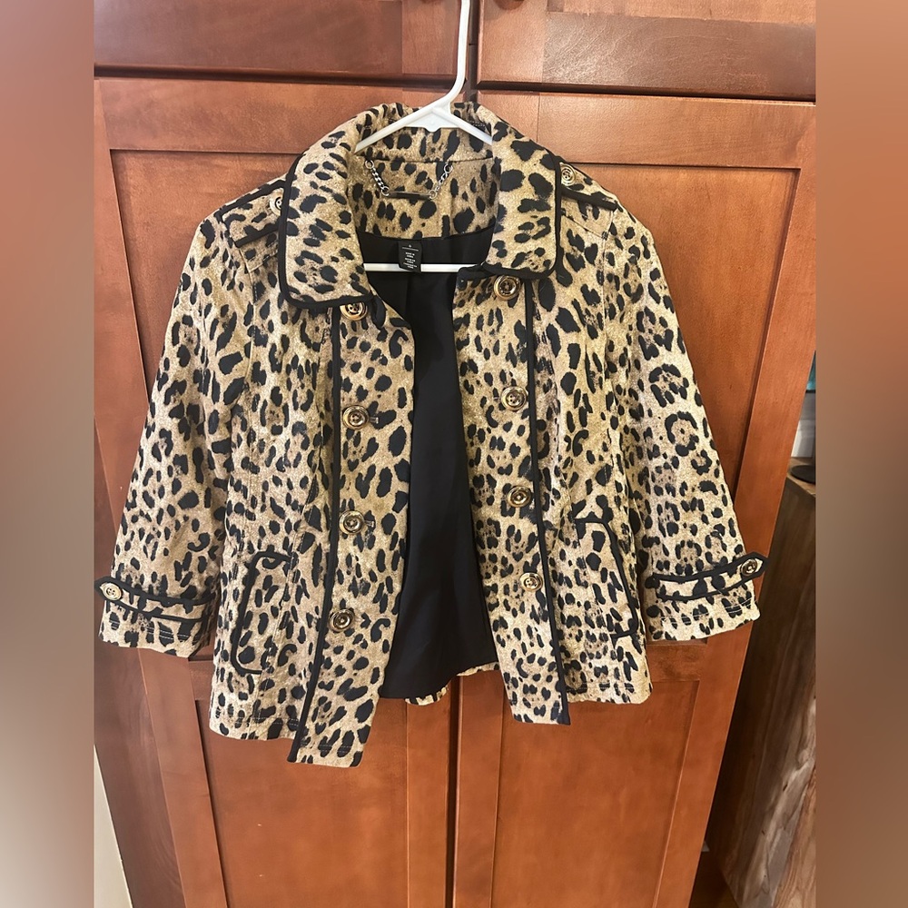 White House Black Market Cheetah Print Coat